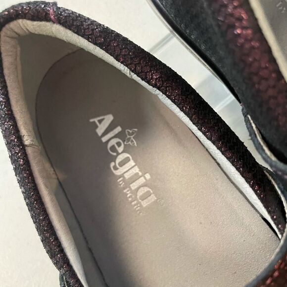 Alegria Lauryn Burgundy Metallic Clogs Shoes 8 8.5 - Picture 7 of 8
